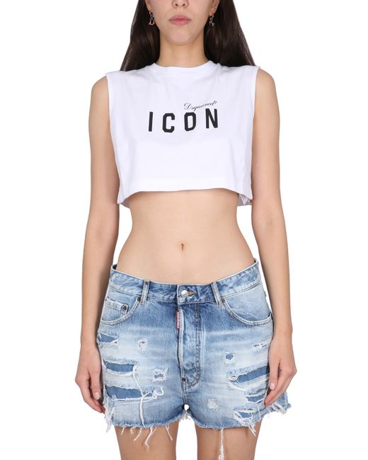Dsquared2 crop top with logo