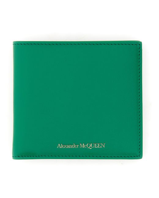 Alexander McQueen leather wallet with logo