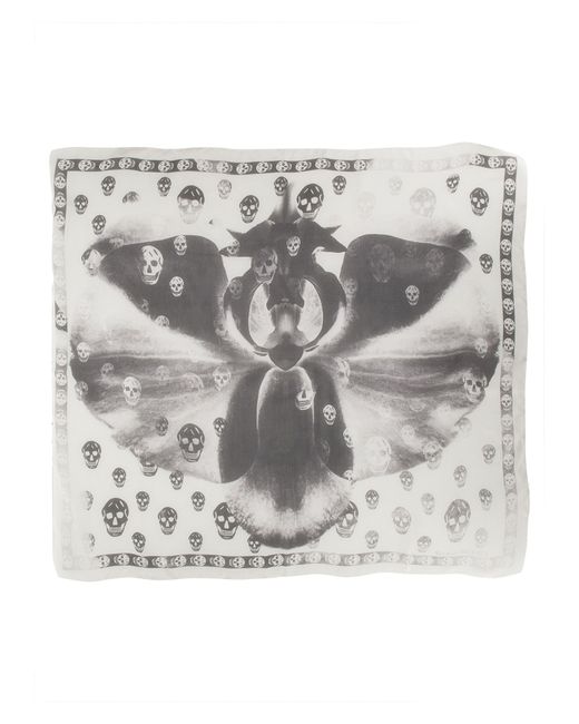Alexander McQueen skull orchid scarf