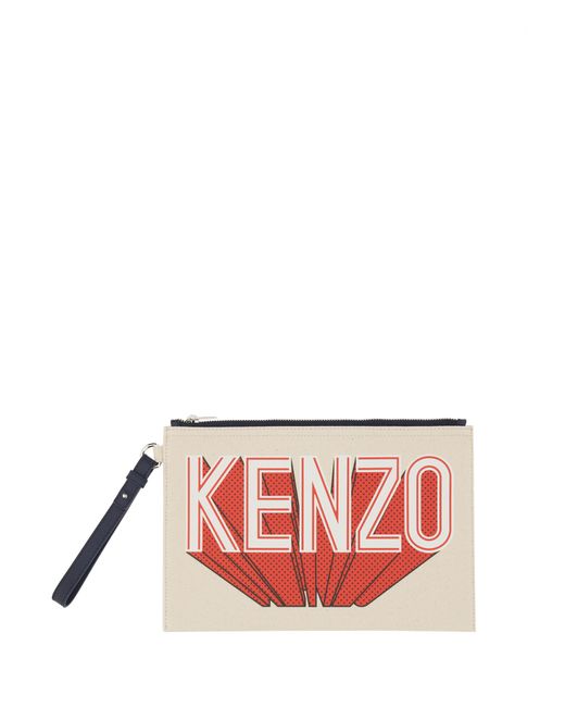 Kenzo large clutch bag with logo