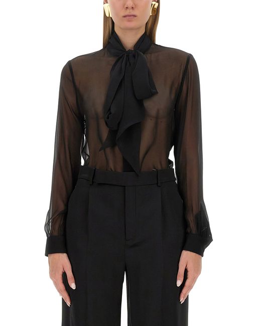 Saint Laurent blouse with lavalliere collar