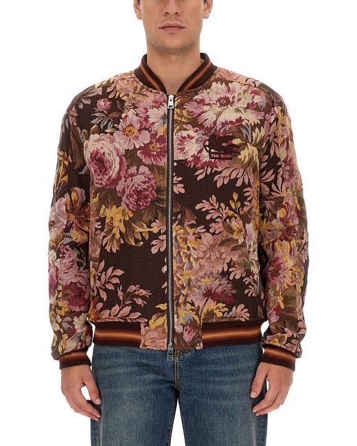 Etro floral print bomber jacket