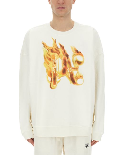 Palm Angels burning monogram print sweatshirt