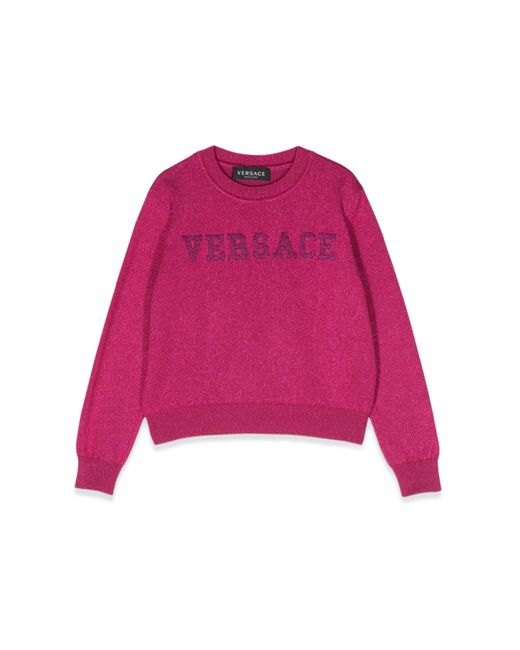 Versace crew neck pullover with embroidered logo