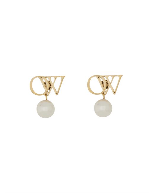 Off-White logo earrings