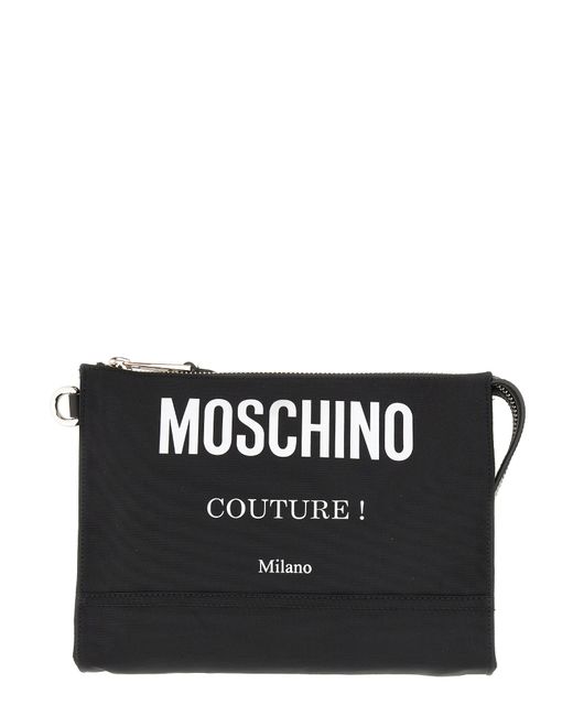 Moschino clutch bag with logo