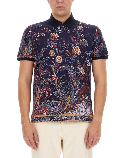 Etro polo shirt with floral paisley print