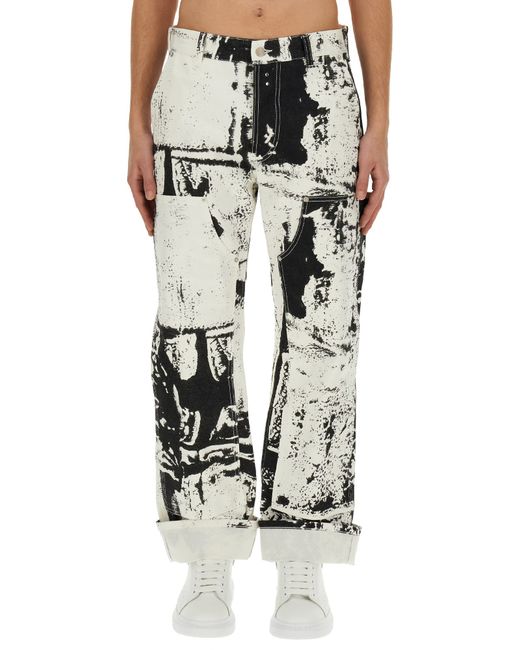Alexander McQueen workwear jeans with fold print
