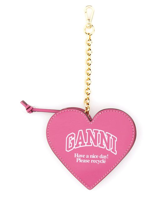 Ganni funny heart coin purse