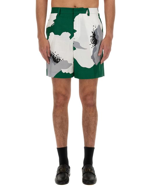 Valentino flower portrait print bermuda shorts