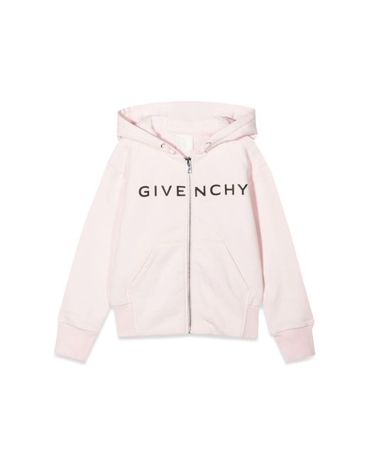 Givenchy zipper hooded cardigan with logo