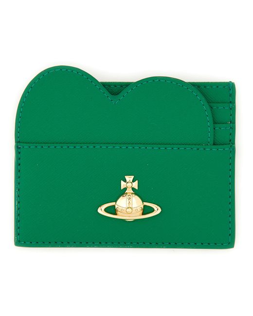 Vivienne Westwood card holder with orb embroidery
