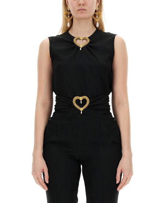 Moschino blouse with heart applique