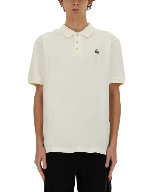 Moose Knuckles polo with logo patch