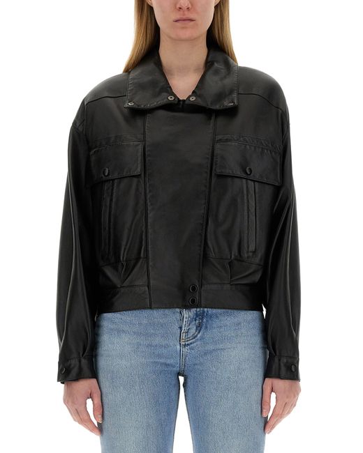 Saint Laurent leather bomber jacket