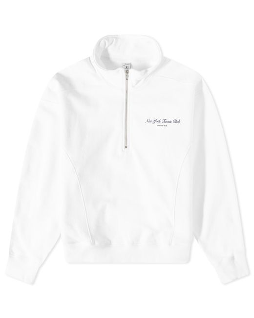 Sporty & Rich NY Tennis Club Quarter Zip Sweat in Large END. Clothing