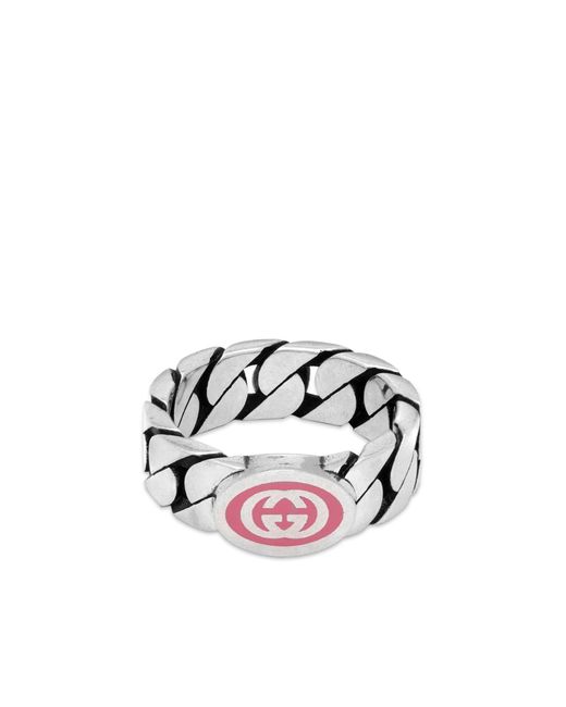 Gucci Interlocking G Enamel Ring in Small END. Clothing