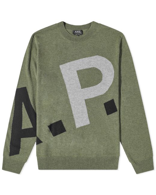 A.P.C. . All Over Logo Crew Knit in END. Clothing