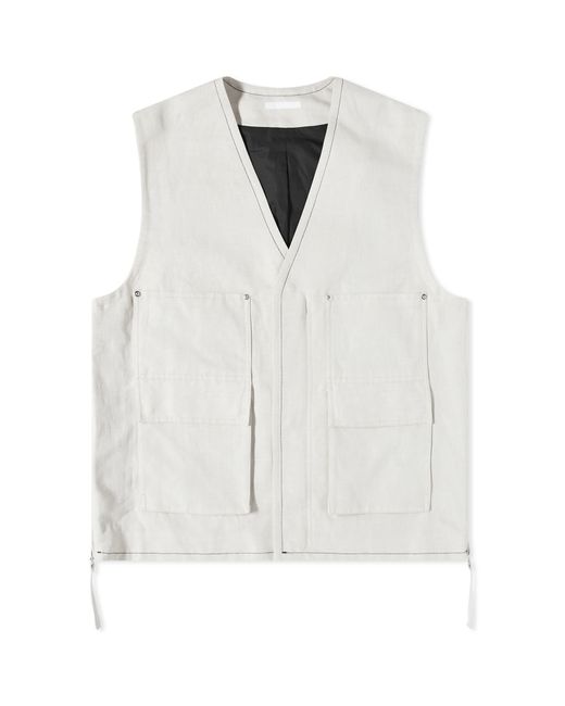 Helmut Lang Linen Twill Vest in END. Clothing