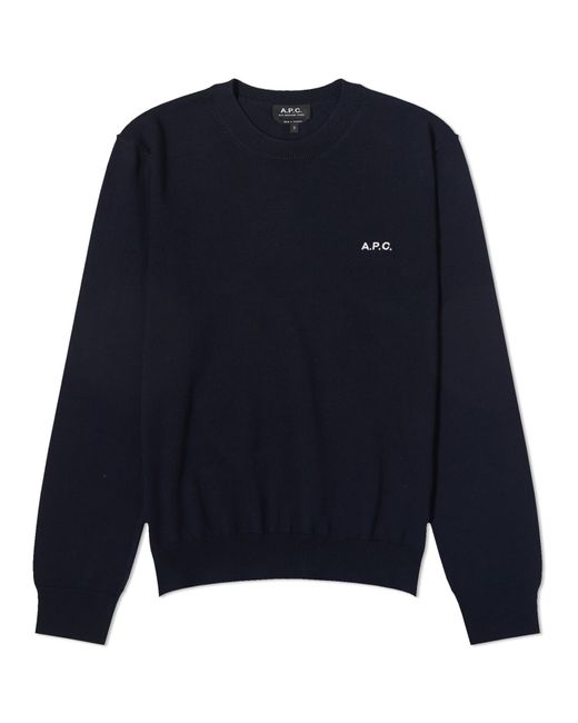 A.P.C. . Axel Logo Crew Neck Knit in END. Clothing