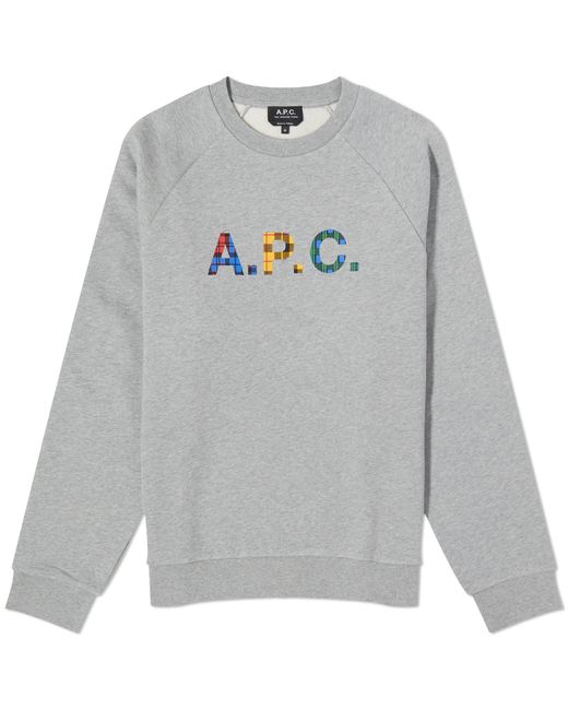 A.P.C. . Shaun Tartan Logo Crew Sweat in END. Clothing