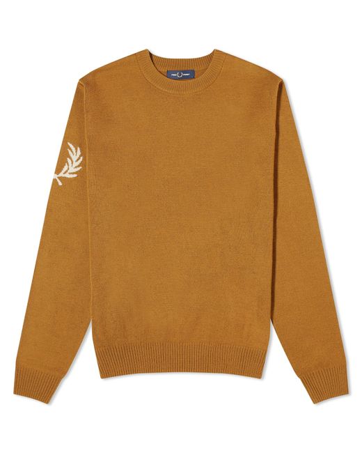 Fred Perry Intarsia Laurel Wreath Crew Neck Knit in END. Clothing