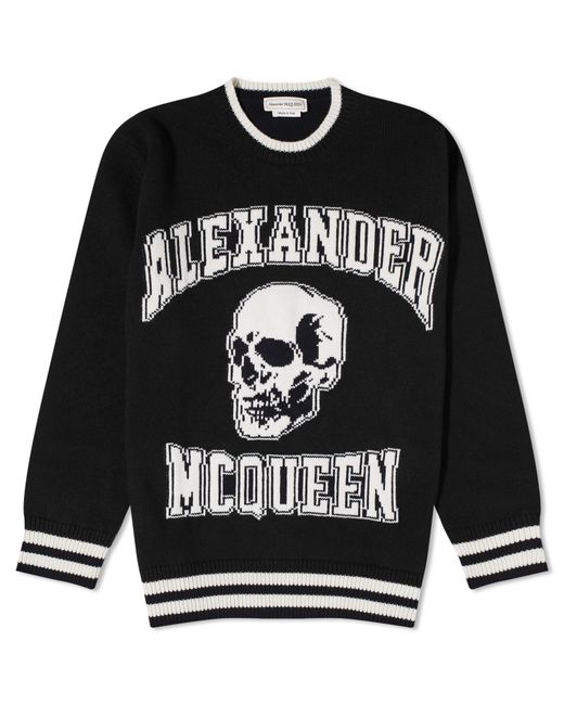 Alexander McQueen Varsity Skull Logo Crew Knit in END. Clothing