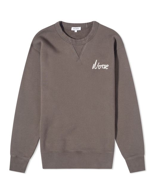 Norse Projects Arne Relaxed Chain Stitch Logo Crew Sweat in END. Clothing
