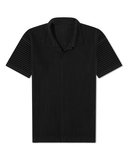 Homme Pliss Issey Miyake Pleated Polo Shirt in Medium END. Clothing