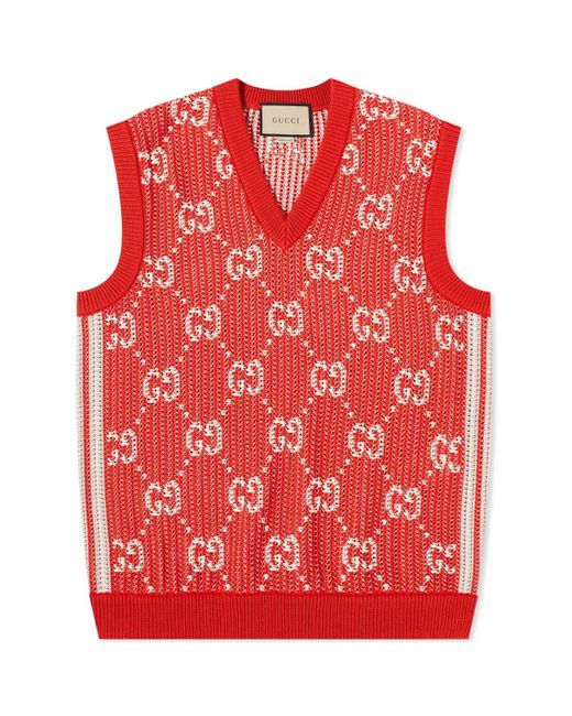 Gucci GG All Over Knit Vest in Large END. Clothing