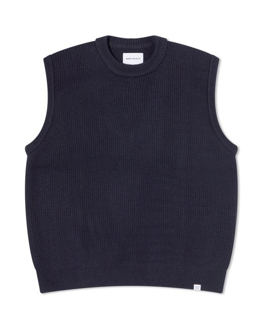 Norse Projects Manfred Wool Cotton Ribbet Vest in END. Clothing