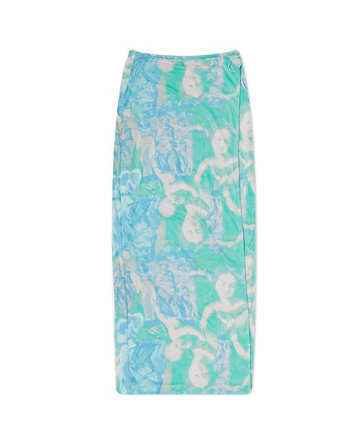 Rotate Printed Midi Wrap Skirt in END. Clothing