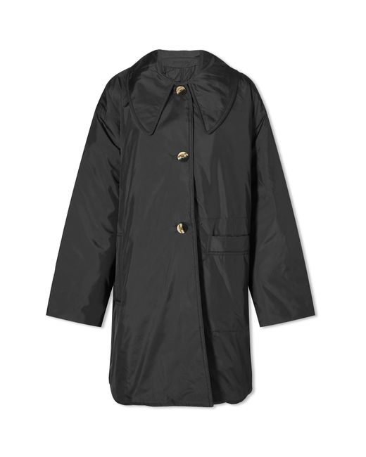 Ganni Ripstop Quilt Reversible Coat in END. Clothing