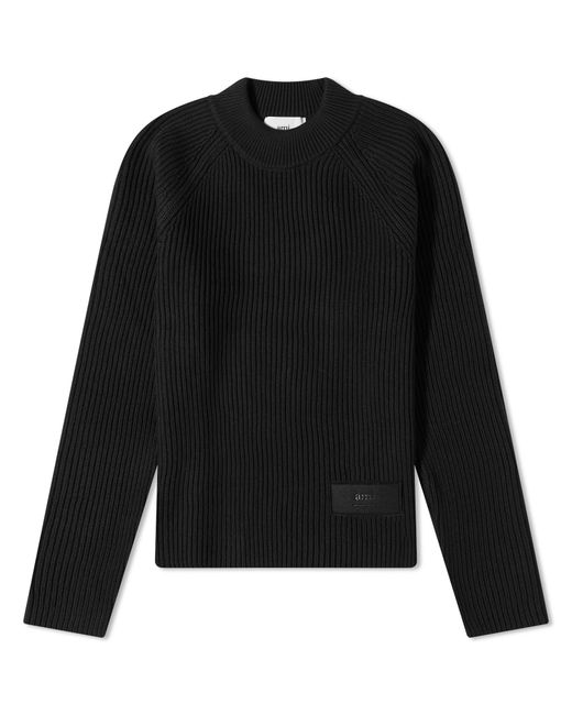 AMI Alexandre Mattiussi Logo Label Ribbed Crew Knit in END. Clothing