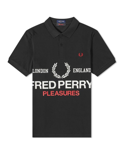Fred Perry x Pleasures Logo Polo Shirt in Large END. Clothing