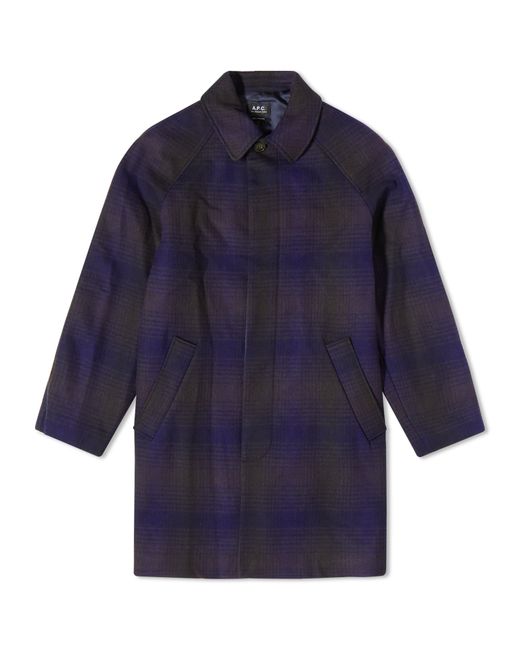 A.P.C. . Maxime Check Wool Overcoat in END. Clothing