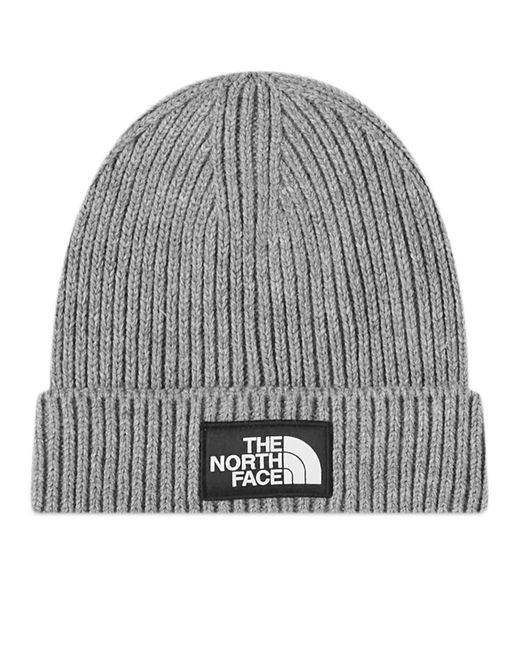 The North Face Logo Box Cuffed Beanie in END. Clothing
