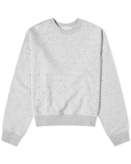 Good American Crystal Allover Crew Neck Sweatshirt Large END. Clothing
