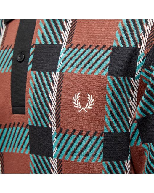 Fred Perry Gllitch Tartan Polo Shirt END. Clothing