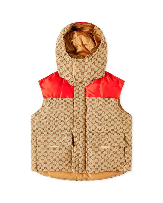Gucci GG Jacquard Hooded Down Vest Medium END. Clothing