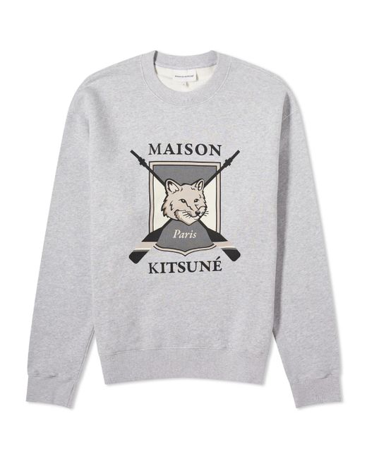 Maison Kitsuné College Fox Printed Comfort Crew Sweat Large END. Clothing