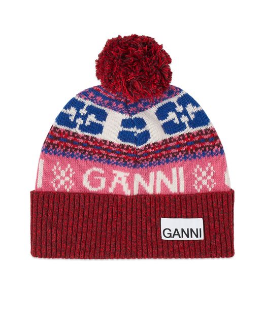 35 GANNI Graphic Wool Beanie END. Clothing
