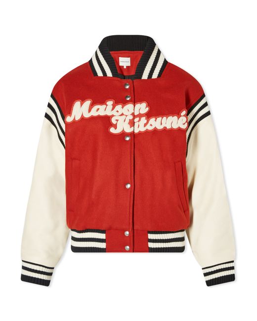 5 Maison Kitsuné Varsity Jacket Burnt Large END. Clothing