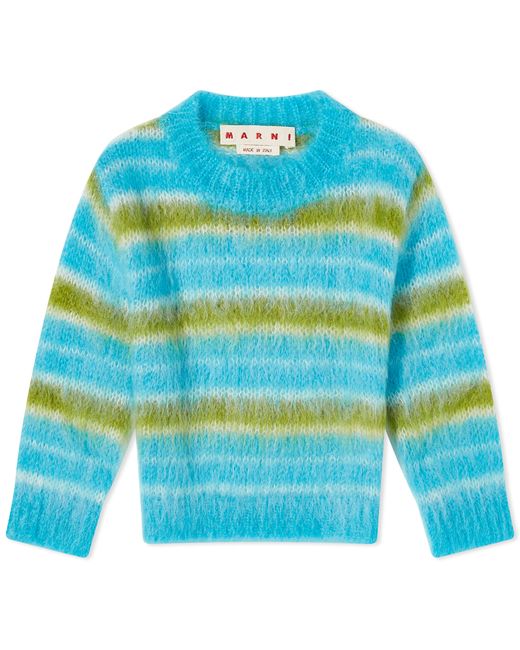 1 Marni 3/4 Sleeve Brushed Stripes Cropped Sweater 44 END. Clothing