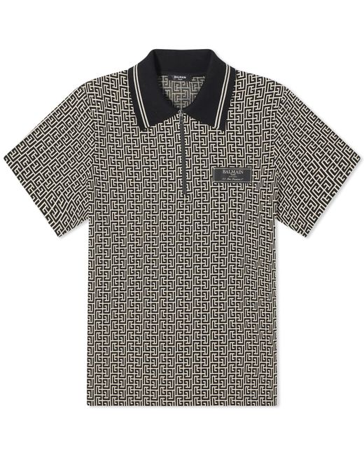 Balmain Monogram Jacquard Polo Shirt END. Clothing