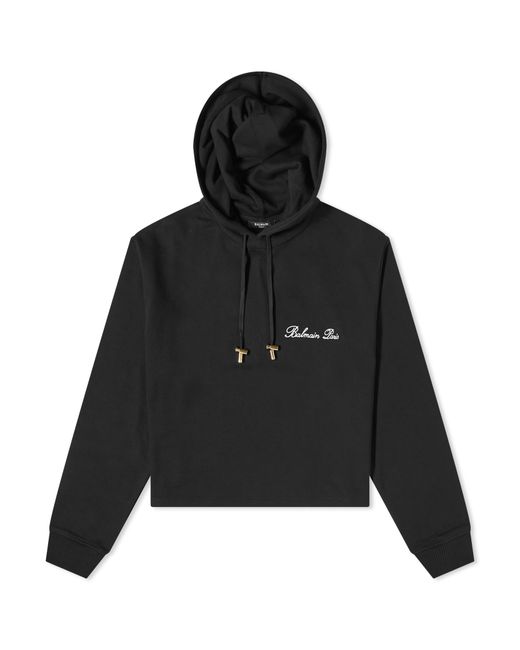 Balmain Signature Cropped Hoodie END. Clothing