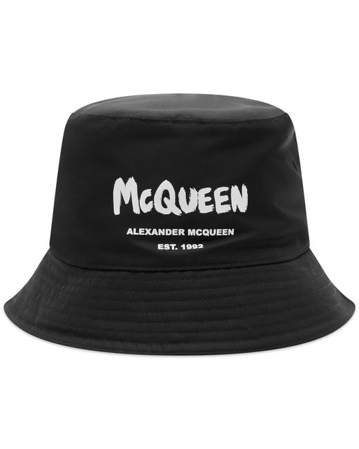 Alexander McQueen Graffiti Logo Bucket Hat Small END. Clothing