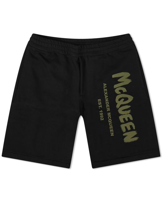 Alexander McQueen Graffiti Logo Sweat Shorts END. Clothing