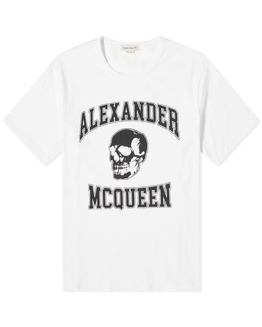 Alexander McQueen Varsity Skull Logo T-Shirt END. Clothing