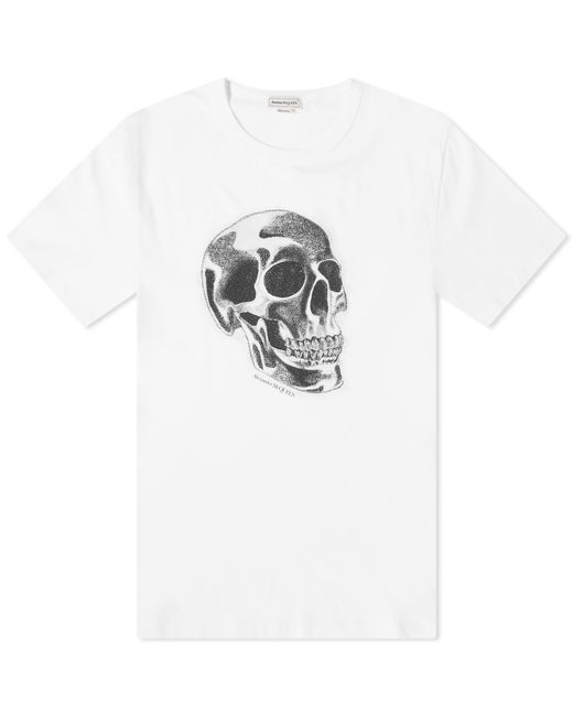 Alexander McQueen Metallic Skull Print T-Shirt END. Clothing